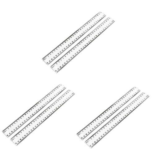 EXCEART 6個 直定規 直線定規 学生定規 小枝色鉛筆 特別定規 道具 の 30cm直尺 教育ツール