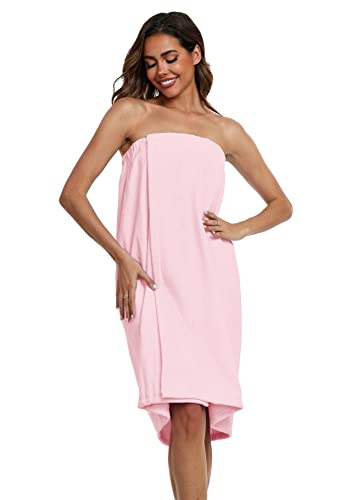 Super Shopping-Zone SSZ-BATHWRAPNEW-PINK-OS Women'S Bath Wraps Body Wrap Cotton Bathrobes Wraps Towel Robes,100% Cotton thumb #4