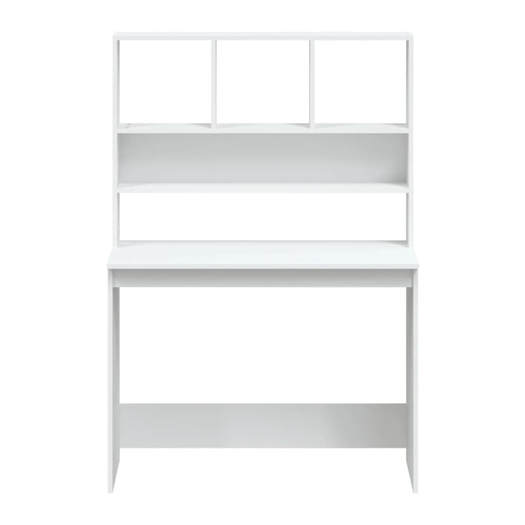 vidaXL Bureau avec étagères Blanc 102x45x148 cm Bois d'ingénierie