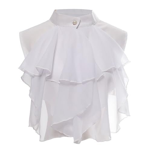 Vestido gótico con capucha para hombre, encaje medieval, color blanco con estilo retro francés, accesorios de Halloween, ropa de moda, disfraz de cosplay temerario, Blanco, Talla única