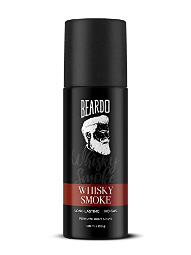 Beardo Whisky Smoke Perfume Body Spray for Men 120ml | Spicy, Woody – Oudh No Gas Deo for Men Long Lasting |Date night Deodorant for Men |Gift for men