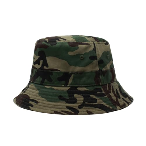Hot Summer Bucket Hat - Trendy Cotton Sun Hat for Beach Golf Fishing - Fun Outdoor Vacation Boonie for Men and Women (Wood Camo)