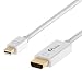 Mini DP to HDMI, Rankie 6FT Gold Plated Mini DisplayPort (Thunderbolt Port Compatible) to HDMI HDTV Cable (White) - R1101B