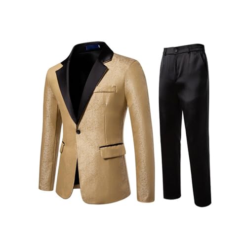 Costume de smoking pour homme à paillettes veste et pantalon de fête chic