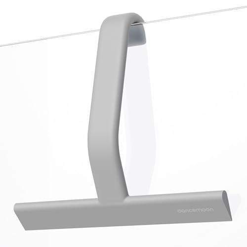 dancemoon JustHang Duschabzieher, einteiliger Silikon Abzieher Dusche mit integriertem Haken, für Duschwand, 25 cm, Grau