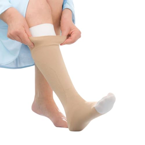 Image of Jobst 114534 UlcerCare Zippered Unisex Open Toe Knee Highs - Zipper- Right44; Size- 4X-Large with 2 Liners and 1 stocking