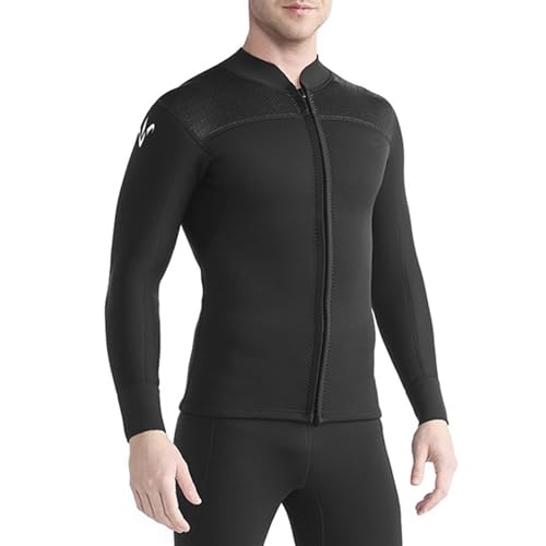 Wetsuit Tops Men 3mm Neoprene Jacket Keep Warm in Cold Water Swimsuit for Surfing Paddling Snorkeling and Kayaking(Black_X-Large) miniatura 2