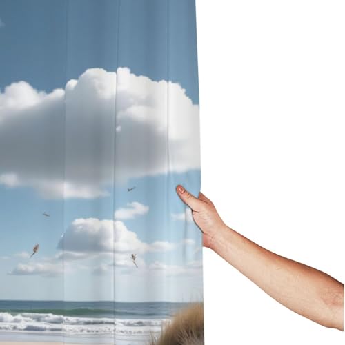 Rideau de douche imprimé plage rideau salle de bain tissu lavable