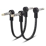 Shaevle Guitar Patchkabel TRS 6.35mm Klinkenpatchkabel Rechtwinklig, Noise Free Pedalboard-Patchkabel, Winkel Patch Cable für Gitarreneffektpedale (15+15cm)
