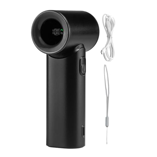 Generico Abanico manual, 3000 mAh recargable ventilador personal portátil, ajustable 5 velocidades con cordón para mujer, coche, viaje, playa, habitación