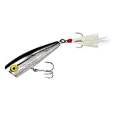 Rebel Lures Pop-R Topwater Popper Fishing Lure, Silver/Black, Pop-R (1/4 oz), One Size