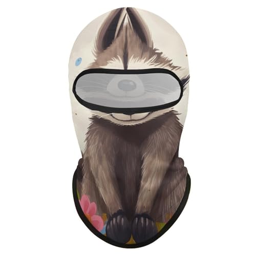 Balaclava para Hombres Máscara de Esquí de Raccoon Máscara Facial de Invierno para Ciclismo miniatura 1