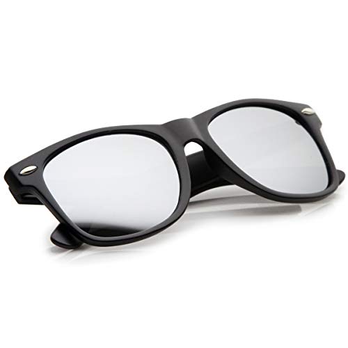 Image of zeroUV - Classic Colored Mirror Lens Square Horn Rimmed Sunglasses for Men Women