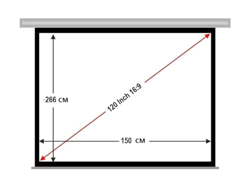 Image of 120 Inch Diagonal Motorised /Motorized Projector Screen Ratio 16:9,(9x5,WxH-feet) Screen Hanging Ceiling&Wall Option (Limited time Deal This Price is Live only for Limited time)