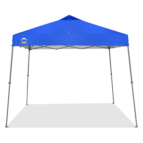 CROWN SHADES Pop Up Canopy Tent, Outdoor Shade Canopy with Roller Bag, Slant Leg Pop Up Tent Shade Canopy, Blue