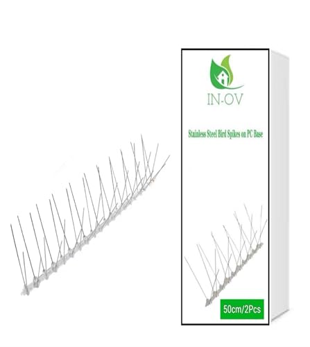 IN-OV - Kit repellente per uccelli picchi anti piccioni anti corvi in acciaio inox, 0,5 metri (2 x 25 cm)