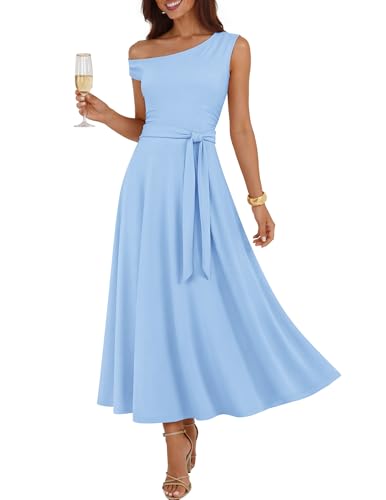 ZESICA Womens Summer One Shoulder Cocktail Maxi Dress 2026 Formal