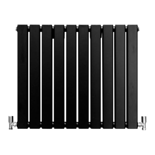 Radiateur Plat Mural 60 x 70 cm Noir Mat Pour Salle de Bain, Cuisine, Maison Moderne Design Scandinave [Kit de Fixations, Brosse de Nettoyage inclus & 15 ans...