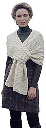 Châle en laine mérinos Aran Woollen Mills pour cocooning et sorties
