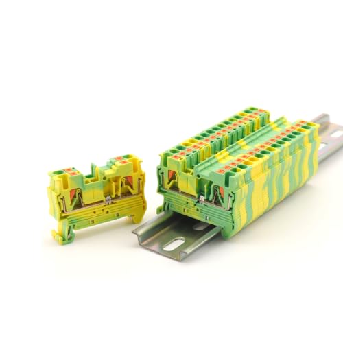 Conector de tierra PT2.5-PE para carril Din con 100 piezas de cable protector 3