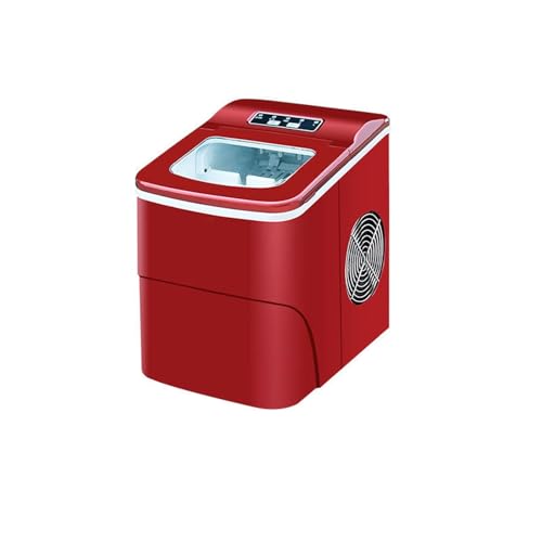 Fabricadora de Hielo Eléctrica Portátil Automática para Encimera, Máquina Redonda para Hacer Cubos de Hielo, Color Rojo miniatura 1