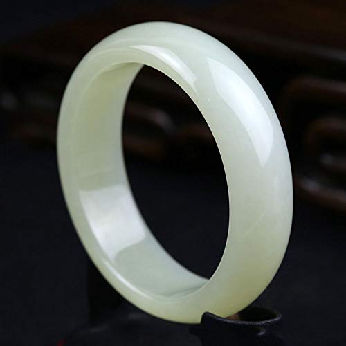 TYKHGFS Cinto de Jade para Mujeres, Brazaletes de Jade Chino con Caja, Azul Natural y Bangle de Cristal Jade, Talla 60mm
