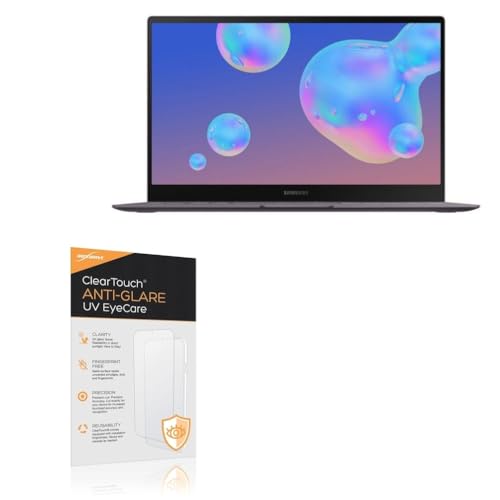 BoxWave Screen Protector Compatible With Samsung Galaxy Book S - ClearTouch Anti-Glare Anti-UV EyeCare (2-Pack), Filters out Harmful Blue Light Reduce Fatigue