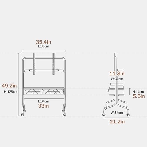 Soporte móvil para TV ajustable con ruedas para 45-75 pulg. miniatura 2