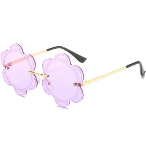 Lunettes de soleil UV400 sans monture protection et clarté pour l'été violet