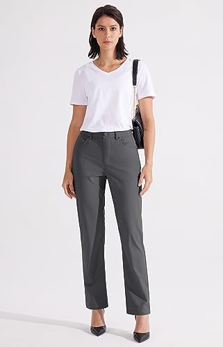 Pantalon léger et extensible jambe droite taille 44 en gris foncé