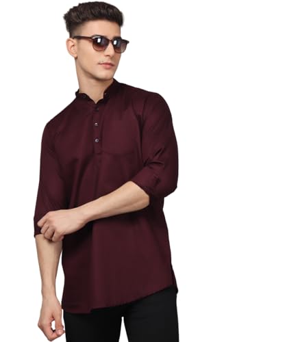 Image of TB Trybuy.in Ethnic WineRed Kurta for Men