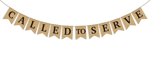 Called to Serve Burlap Banner - Pre Strung Lds Mission Call Theme Party Decoration Mission Farewell Garland Back To School Party Black Glitter Missionary Calling Party Supplies