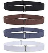4 Pieces 6 Pieces Invisible No Show women Belt Stretch Elastic Adjustable with Flat Buckle for Je...