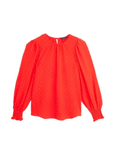 Image of Marks & Spencer Womens Textured Polyester Blend Crew Neck Regular Fit Top