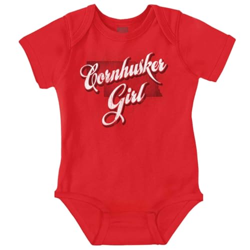 Image of Brisco Brands Cornhusker Girl Cute Nebraska Pride Baby Bodysuit Jumper Girls