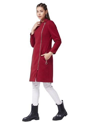 Veste longue pour femme Miss Chase boutonnée avec poche et col V