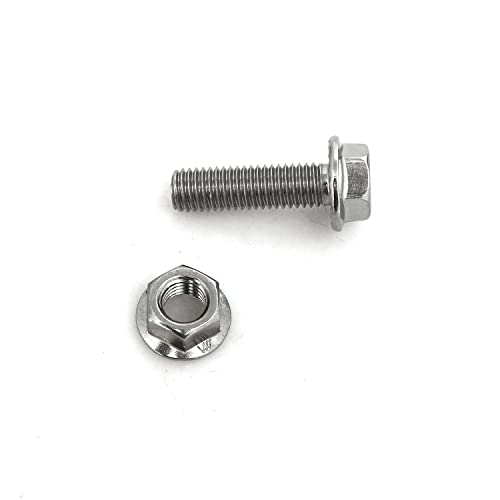 Image of heyous 10pcs Stainless Steel Flange Screws M8 x 35mm Flange Bolts, Exhaust Manifold Hardware Kit