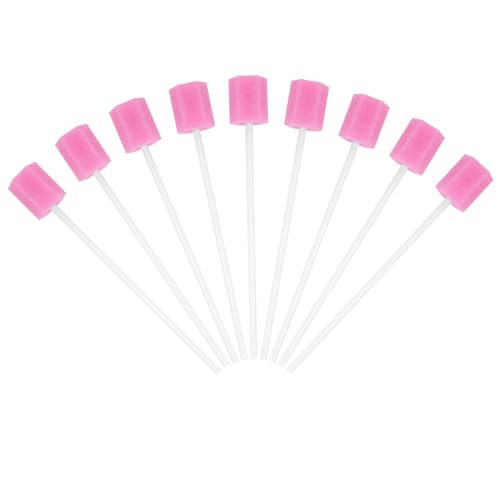 ACWOO 100 Bâtonnets de soins bucco-dentaires, Éponge de Nettoyage des Dents, Écouvillons en Mousse Jetables, Bâtonnets Jetables Stériles pour Soins Bucco-dentaires, Écouvillon Éponge Dentaires