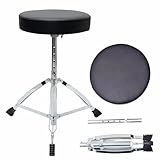 HYBIZEJZ Drum Throne, Adjustable Height Drum Stool with Thick Padded Cushion, Lightweight Portable, for Drummers, Practice, Studio, Ideal for Beginners, novices, and Amateur Drummers