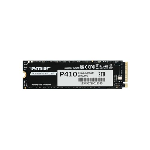 Patriot P410 2TB SSD - NVMe PCIe Gen 4x4 - M.2 2280 - V[PVǂݎ:ő5,000MB/bAV[PV:ő4,500MB/b - PS5Ή - \bhXe[ghCu -