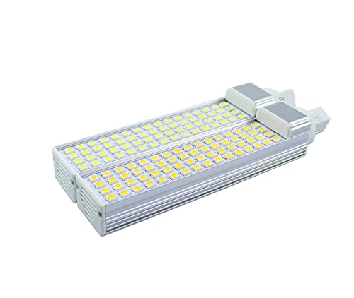 EXMOCIS 2 uds G23 G24 E27 5W 7W 9W 11W 13W 15W 85V-265V / AC lámpara de enchufe horizontal SMD5050 Bombillas LED PL bombilla de maíz luz puntual CE RoHS,blanco G23,15W