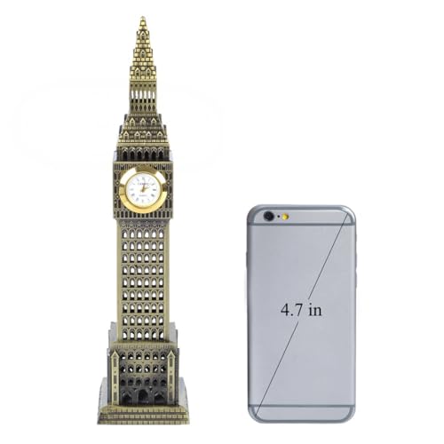 Estatua Big Ben de cobre para decoración de hogar miniatura 2