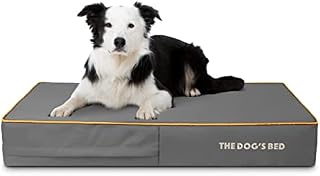 The Dogs Bed Orthopaedic Dog Bed Large Grey Plush 101x64x15cm, Waterproof Memory Foam Dog Bed
