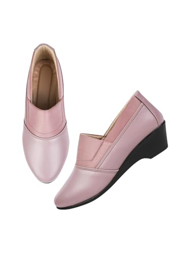 Image of TRYME Collection Bellies Comfortable Stylish Solid Wedge Heel Slip-On Formal Shoes for Womens & Girls