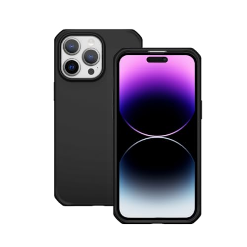 MOBILIS by ITSkins Coque pour iPhone 15 et iPhone 14, Protection Renforcée Antichoc, Antimicrobienne, Etui Recyclé, Noir Mat, Spectrum