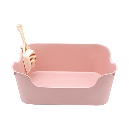 猫用トイレ 猫用トイレ トイレ便器 旅行用 ポータブル 防滴 簡単お掃除 ウサギ 半密閉型, コーヒー (ピンク)