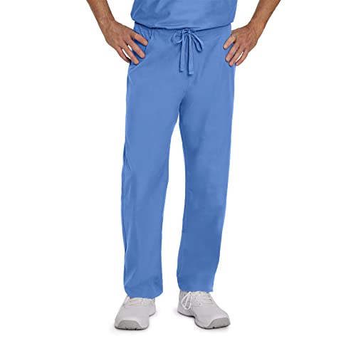 Landau Essentials Unisex Relaxed Fit 1-Pocket Drawstring Scrub Pants 7602 Ceil Blue