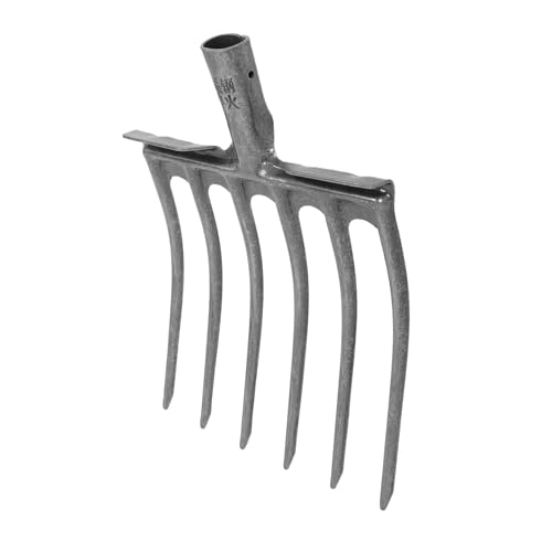 BESPORTBLE Attrezzo Da Giardino in Acciaio Ad Alta Resistenza 5/6- Forca Per Allentamento Del Terreno E Aratura Forca Per Letame Manico in Legno Forca Multiuso Per Lagricoltura