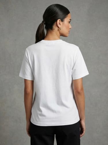 Image of Nobero Women's Graphic Printed T-Shirt | Regular Fit 180 GSM Cotton Tee for Women | Comfortable Round Neck Casual Wear