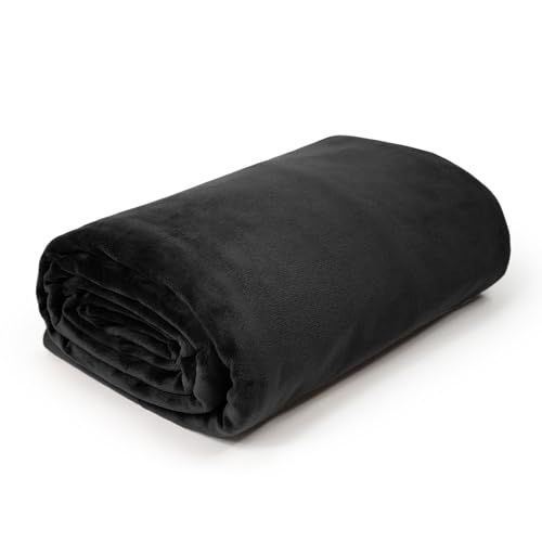 kullaloo Plush Fabric | 2 Yard Solid Black Minky Fabric for